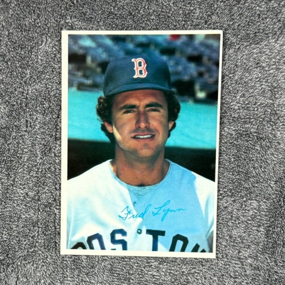 1980 Topps Fred Lynn Boston Red Sox Baseball Card #10 For The Fun Of It 5x7